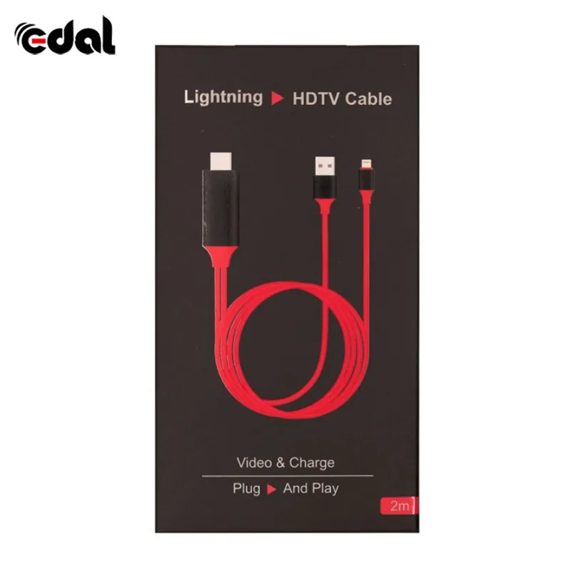 Для Lightning цифровой av-адаптер для iphone 8 7 6s 5s 8plus 8-контактный USB к HDMI кабель высокого качества 1080P HDMI HDTV Кабель