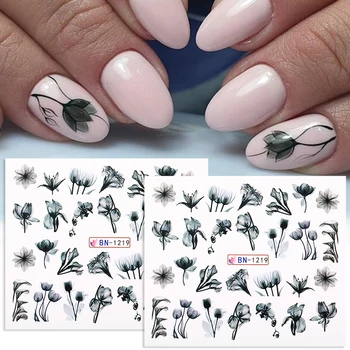 

Flower Nail Water Decals Sakura Daisy Pattern Transfer Sticker Floral Design Sliders Nail Art Wraps Decoration Nail Art DIY