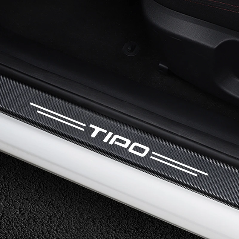 4 шт. автомобильный Стайлинг порога углеродного волокна виниловые наклейки Накладка защита Добро пожаловать педаль для Fiat Tipo Авто