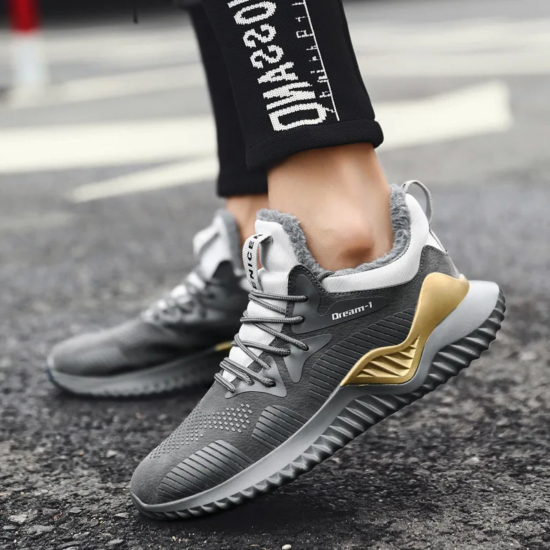 

Hot Selling Alpha MEN'S Shoes Autumn And Winter Suede Large Size plus Cotton Athletic Shoes Casual Shoes