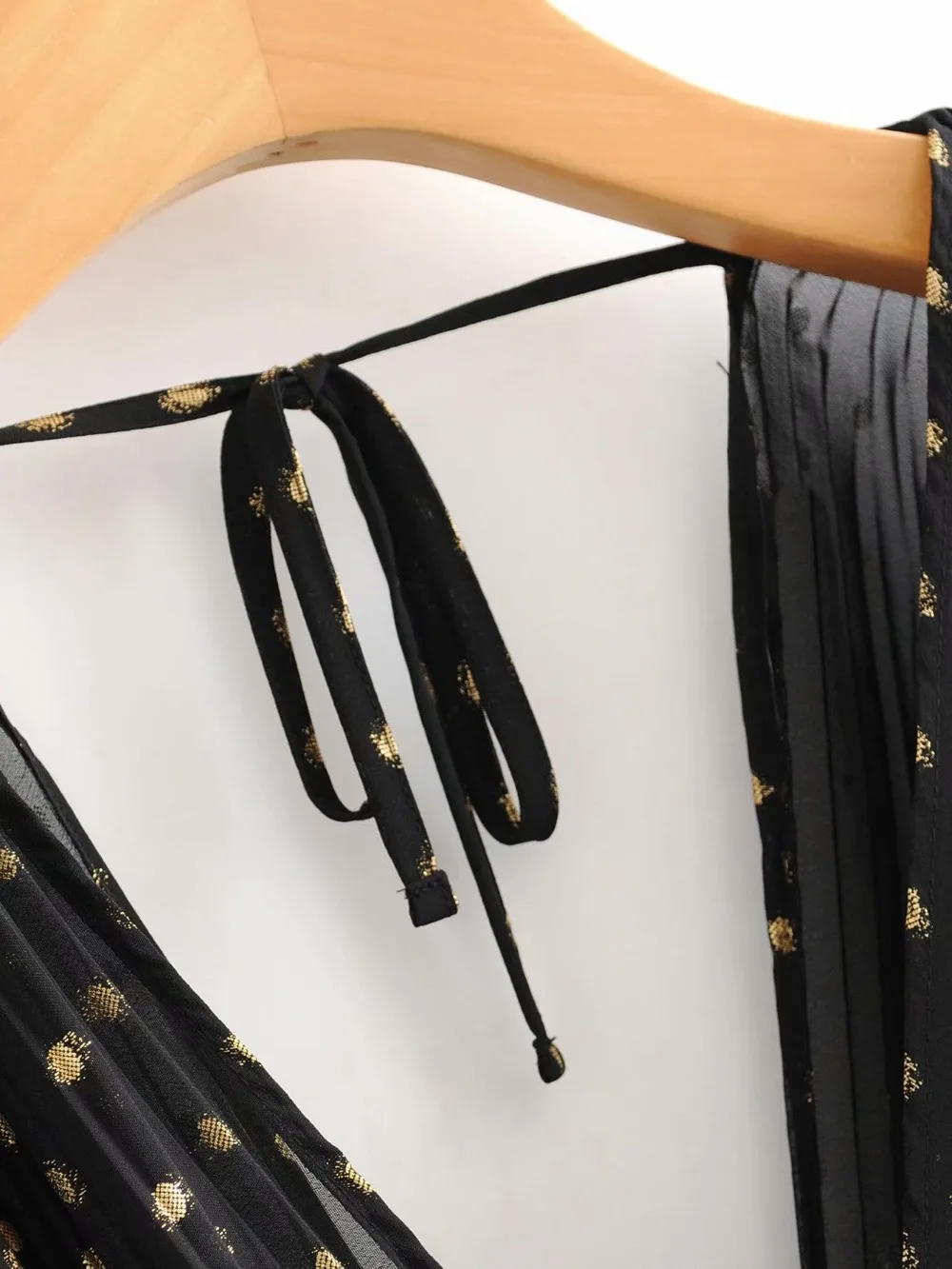 Женское винтажное Плиссированное шифоновое платье в горошек, женское летнее мини-платье без рукавов с v-образным вырезом, короткое AAZZ9613