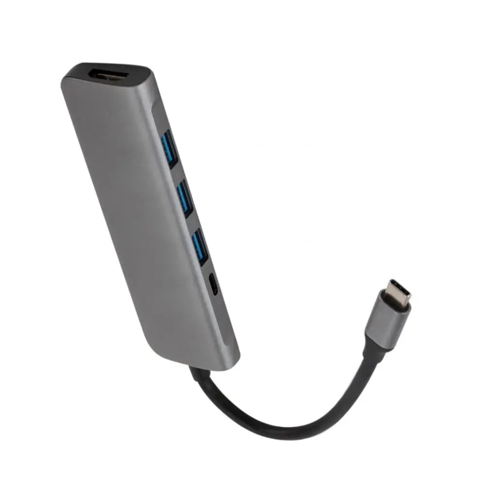 Адаптер TypeC к USB 3,0x3+ HDMI 4K+ PD 5 в 1 HD блок питания подходит для Macbook