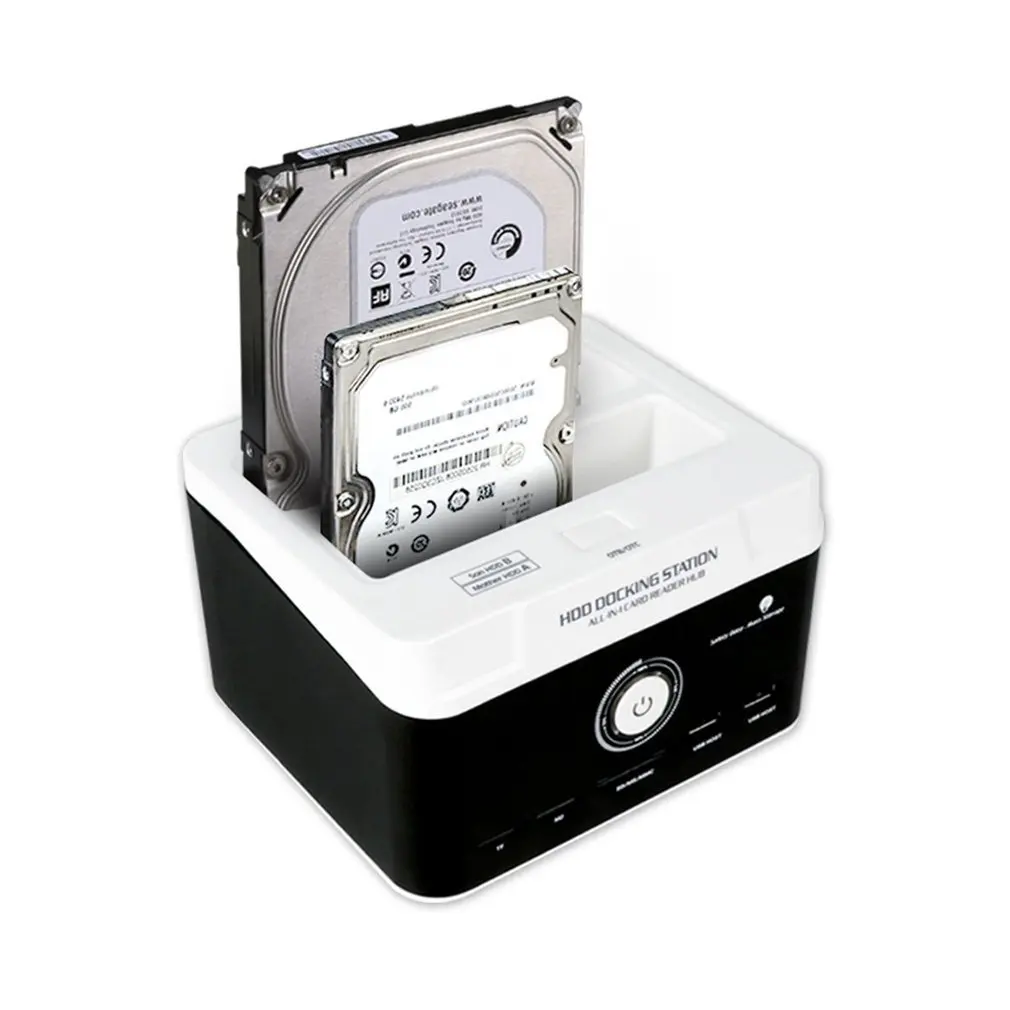 895U3SC USB3.0 все-в-1 двойной SATA HDD док-станция двойная позиция твердая круглая подставка с кардридером клон док-станция