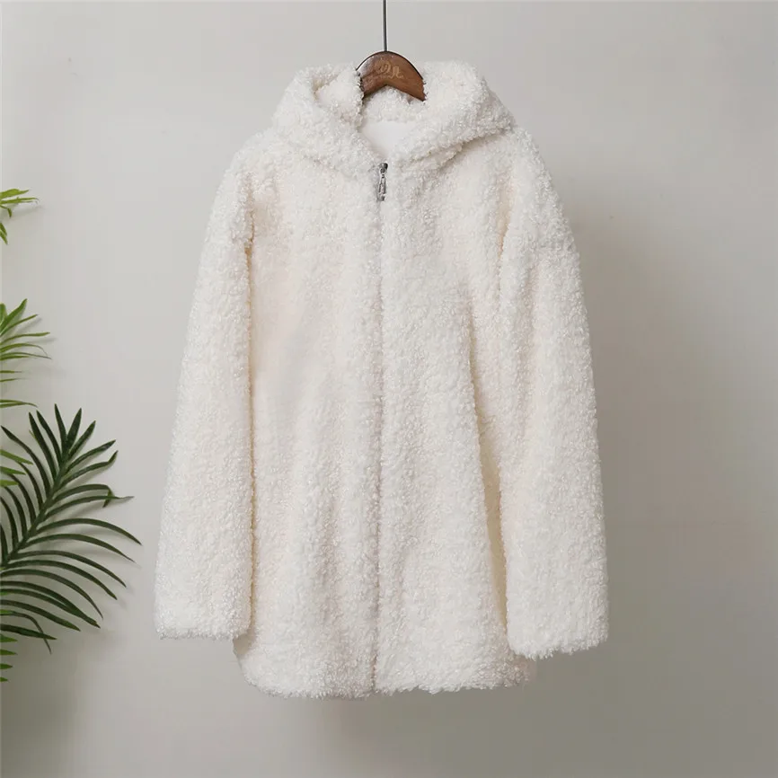 Модная женская куртка осенняя зимняя шапка из овечьей шерсти свободное плюшевое
