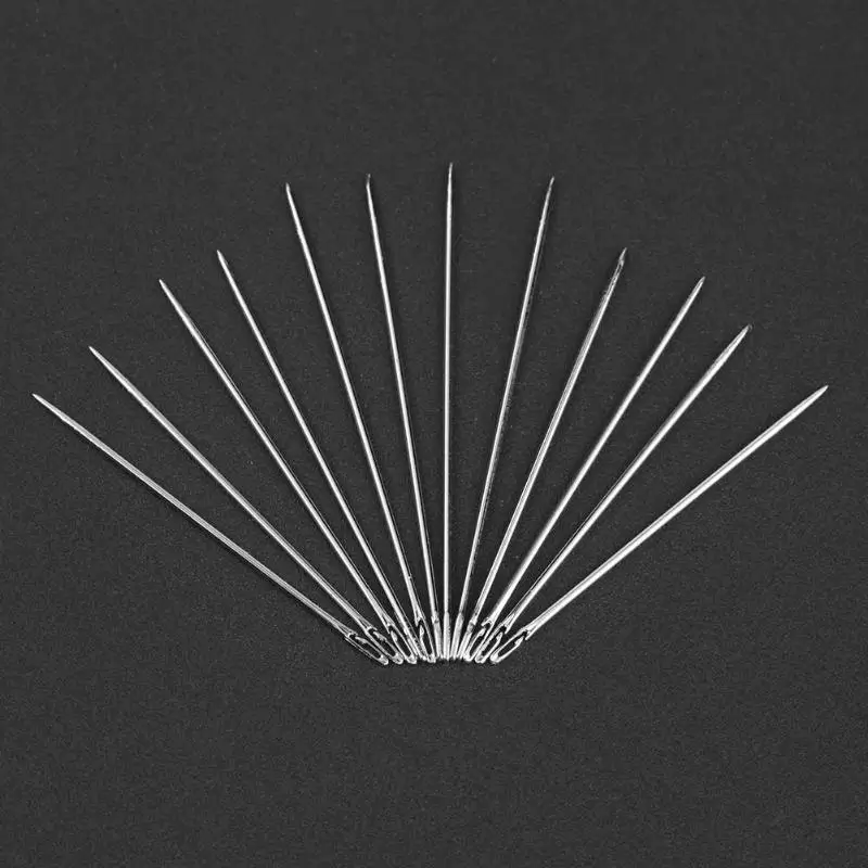 12 шт./компл. 2 отверстия иглы для слепых Self-threading DIY Рукоделие "сделай сам": Шитье Pin-код