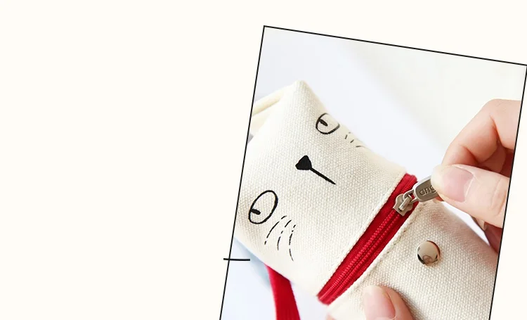 Take Me Away Cat Pencil Bag pen roll Cut Kitties Pen Bag with Red Tail for Stationery Office Accessories School Supplies EB504