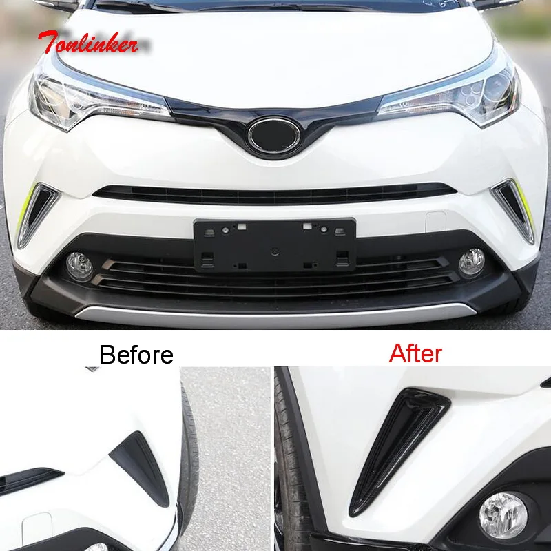 Tonlinker наклейка на крышку для Toyota CHR 2018 Стайлинг автомобиля 2 шт. ABS хромированный