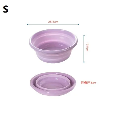 Purple S 25.5x10.5cm 3 шт. творческий складной умывальник складные столы и стулья для ведро контейнер переносные, складные, силиконовые умывальник на открытом воздухе Инструменты для чистки - Цвет: Purple S 25.5x10.5cm