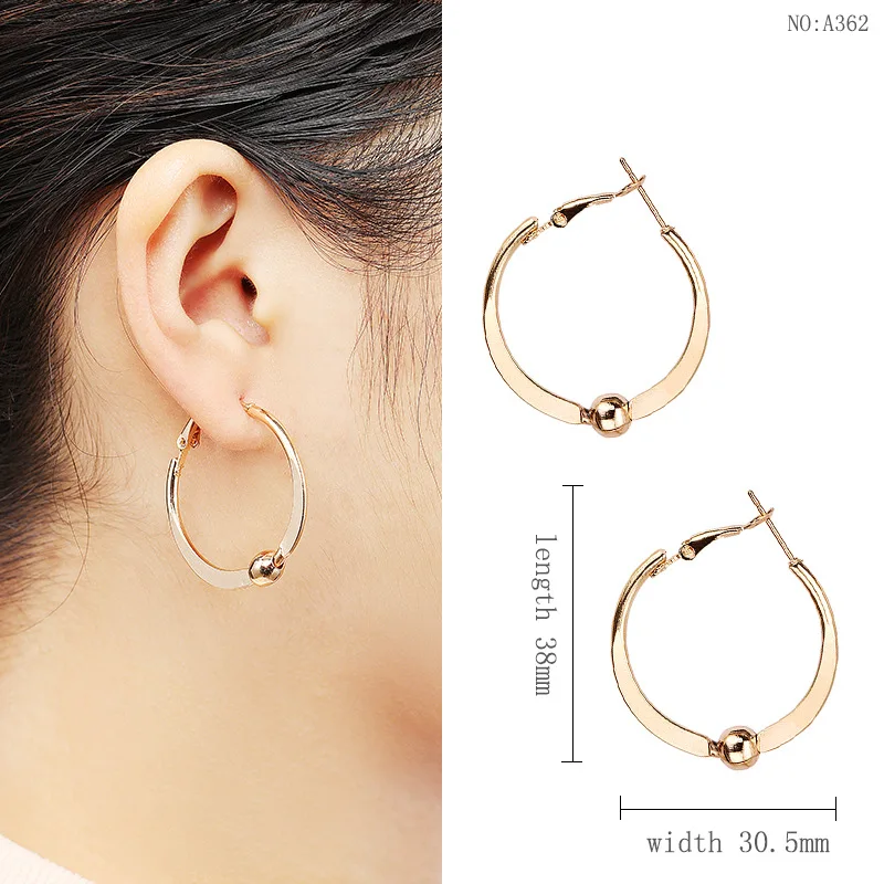 Женские серьги-кольца FN из нержавеющей стали простые золотистые круглые