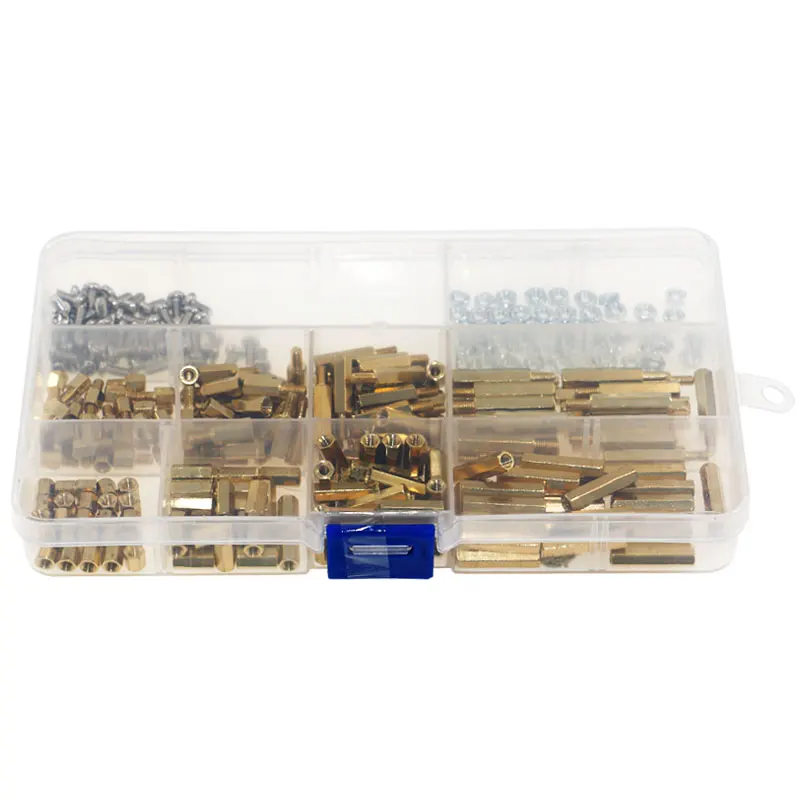 더블 패스 구리 칼럼 스크류 키트, 싱글 헤드 육각 구리 칼럼 콤비네이션 박스, 300PCs, M3 * 5mm-M3*20 + 6mm