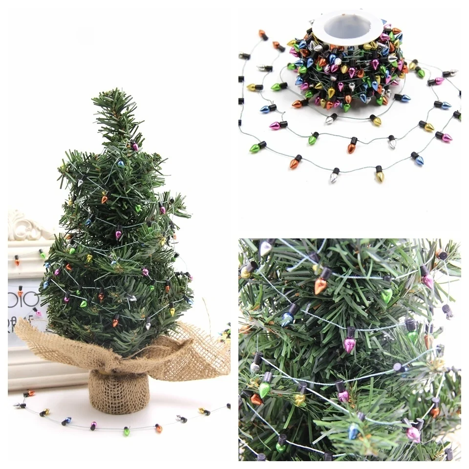 5M Christmas Garland DIY Bulbs Colorful Banner Xmas Tree Hanging Ornaments Christmas Party Birthday Decorations Home Supplies