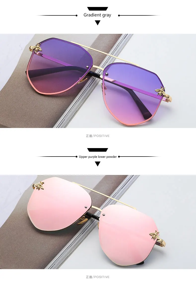 2020 New European and American Sunglasses Female Korean Version of the Tide Square Frame UV400 Protection ins Glasses