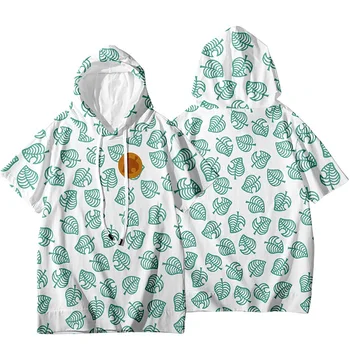 

High-Q Unisex Anime Animal Crossing: New Horizons T-Shirt Tee T Shirt 3D Short sleeve Cotton Casual Hooded Hat T-Shirt TShirt