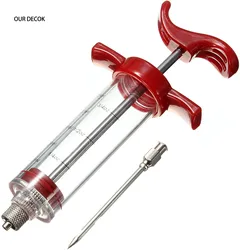 Deluxe Barbecue Grill Syringe and Sauce Injector Set (Red)