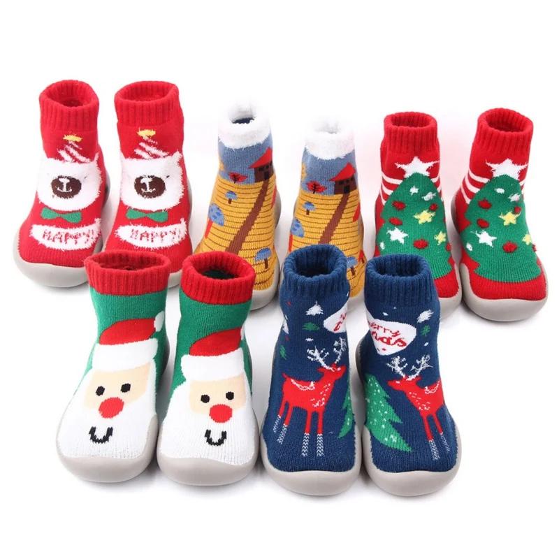 Christmas Non-silp Baby Cotton Winter Warm Shoes Newborn Baby Toddler First Walkers Shoes Indoor step Shoes 1-3.5Y Toddler Shoes