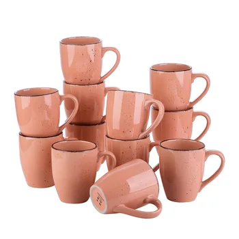 

Vancasso Navia Pink 4/8/12-Piece Vintage Look Nature Stroneware Ceramic 350ML Tea Coffee Milk Mug Drinkware Drinking Cups Set