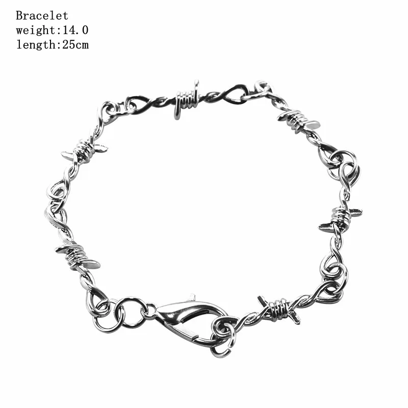 1 шт. панк готический сплав колючая проволока Brambles звеньевой браслет ювелирные