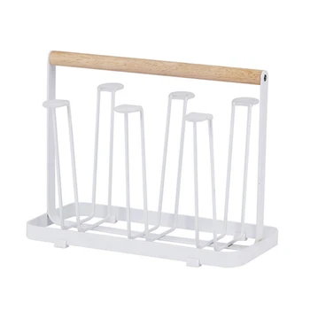 

Kitchen Utensil Restaurant Hanging Space Saving Bar Holds 6 Glasses Drying Rack Anti Scratch Desktop Organizer Wine Glass Holder