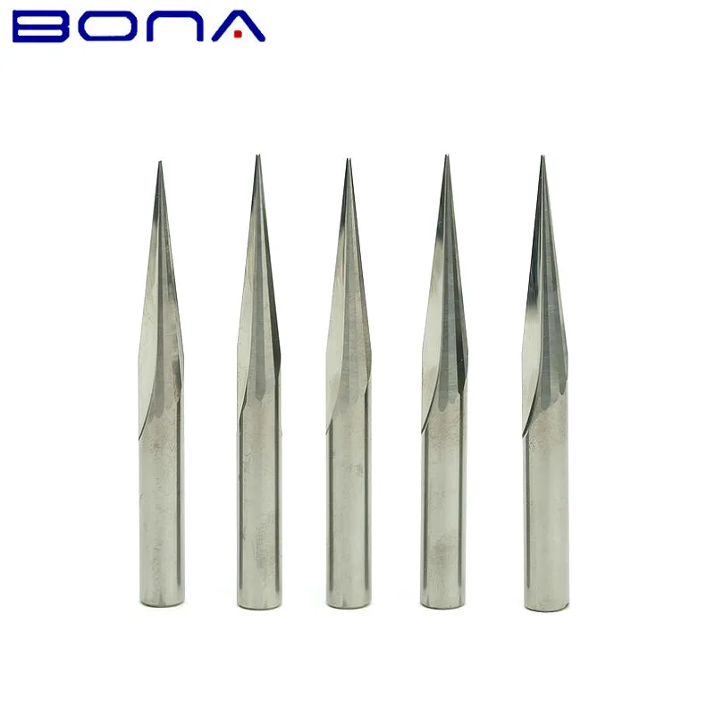 15 degree 6*50*0.5mm V Carving 2 Flutes Straight Carbide Milling Cutter Wood Router Bit Woodworking Tools 3D Engraving Endmill