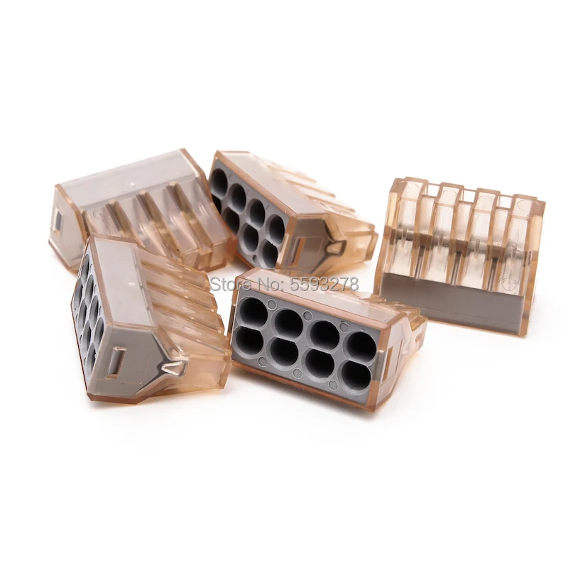 

2pcs/lot 608 Wiring-Connector Junction-Box 4-Pin Conductor-Terminal-Block Fast Square Hard Wire Junction-Box 8-Pin