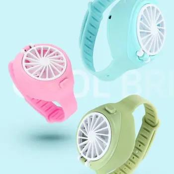 

Mini Watch Fan Portable Summer Rechargeable USB Folding Fashion Pocket Small Fan Third Gear Electric Fan For Girls As Gift