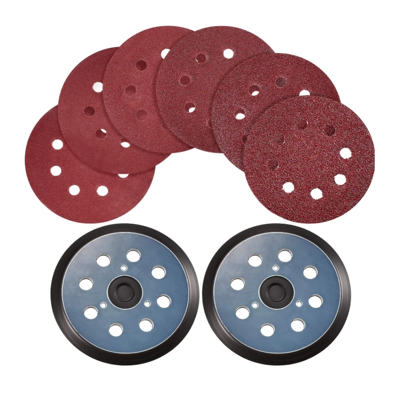 30Pcs 8 Hole Hook Loop Sanding Discs Sandpaper 5In for Random Orbital Sander US