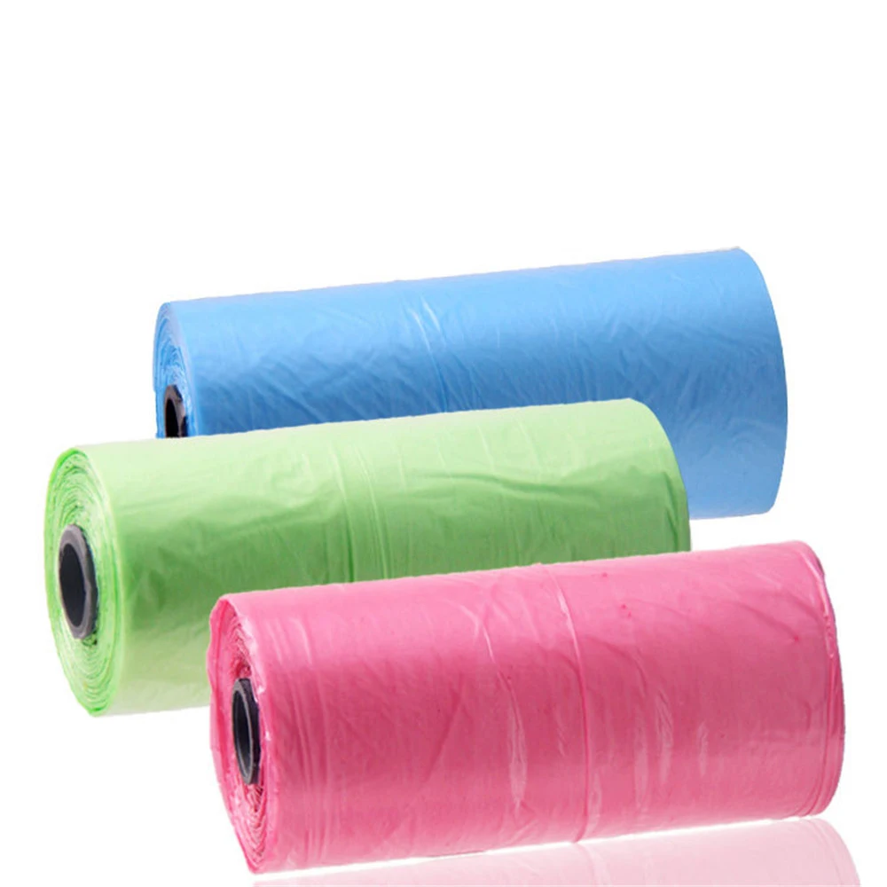 15pcsRoll Dog Poop Bag Pet Pick Up Plastic Garbage Bags Thick Convenient Outside Toilet Clean Waste Trash Bag Garbage Dispenser (2)