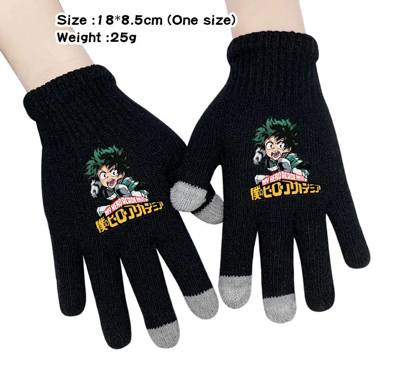 My hero Academy Midoriya Izuku аниме вязаные перчатки Boku no hero Academy Мультяшные перчатки мужские модные теплые перчатки варежки подарки