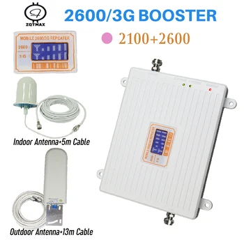 

ZQTMAX 3g 4g Repeater cell phone Signal repeater 2100 2600 Mobile Signal Booster lte umts Amplifier LCD Mini booster for home