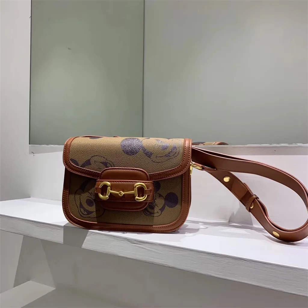 

Classic Khaki Ladies Shoulder Bag 2020 New Fashion Small Square Bag Cartoon Printing Diagonal High Quality Crossbody Bag