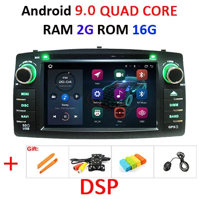 2G 16G DSP Для TOYOTA Corolla E120 e 120 BYD F3 Android 9,0 2 Din 8 CORE 4G 64G Автомобильный радио мультимедиа dvd-плеер gps аудио wifi DVR obd2 DAB - Цвет: 2G 16G DSP