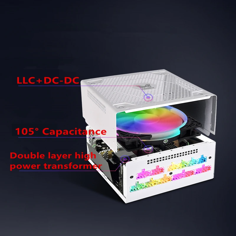 Блок питания для Super Flower 80plus Gold полный модульный 2070S RXS5700 игровой бесшумный блок питания 550 Вт блок питания LEADEX ARGB 550 Вт