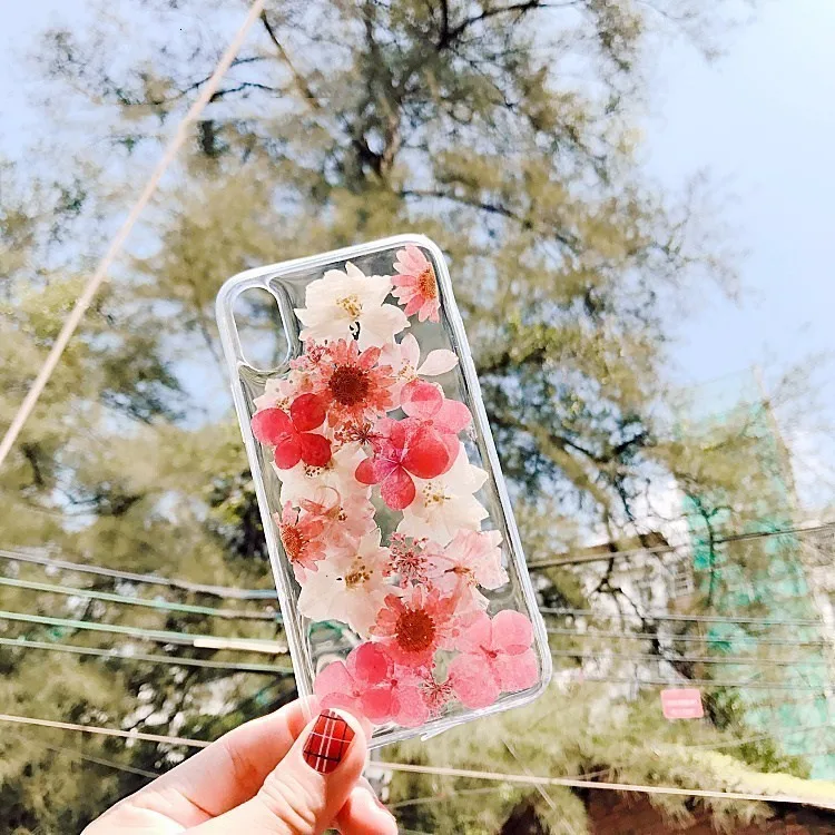 Настоящий Gedroogde Bloemen чехол для телефона для iPhone XS Max XR 6 6 s 7 8 Plus X Силиконовый ТПУ прозрачный чехол s Fundas