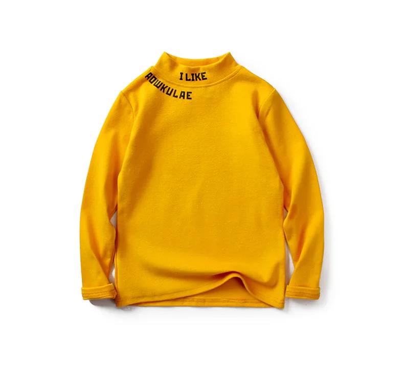 children long sleeve T-shirt boys knitted thicken warm turtleneck tops autumn winter teenage boys clothing 6 8 10 12 years