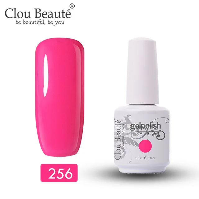 Clou Beaute 15 мл цветной набор гель-лаков для ногтей продвинутый маникюр Гель-арт лак для ногтей праймер и верхнее покрытие стойкий Натуральный гель - Цвет: 256