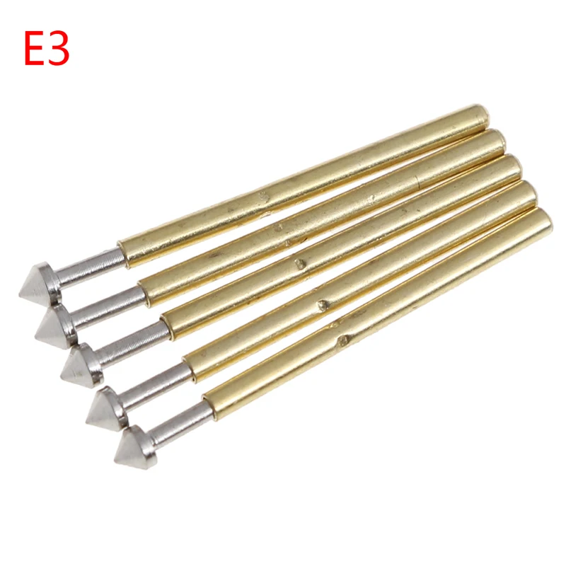 E3 100 шт./лот позолоченный P75-E2/P75-E3 пружинный Пробник Pogo Pin 1,3 мм коническая головка 1,0 мм наперсток - Цвет: E3