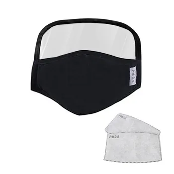 

Detachable proof Outdoor Face Mask With Eyes Shield + 2 Filters Cloth Face Mask Breathable Mask Washable Mouth Mask Mouth Caps
