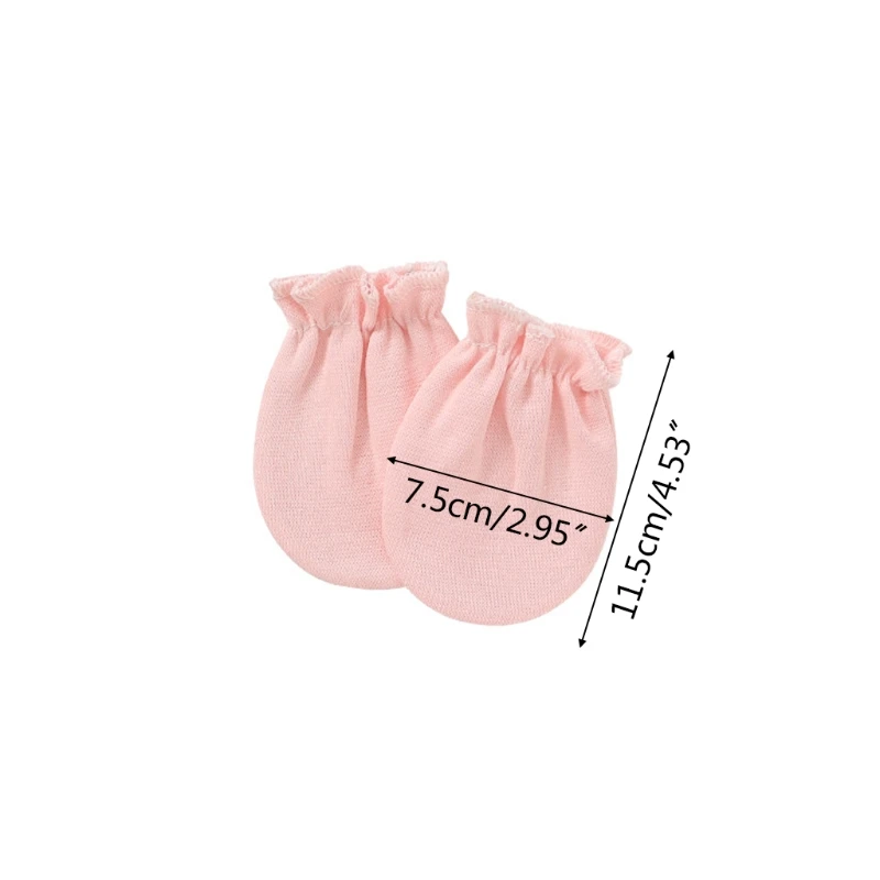 1 Pair Baby Anti-scratch Soft Cotton Gloves Newborn Solid Color Handguard Mittens Infants Supplies H055 3
