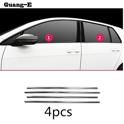 Для VW Volkswagen Golf7 Golf 7 автомобиль из нержавеющей стали Стекло окно декоративная подушка средняя стойка полосы отделка - Цвет: Армейский зеленый