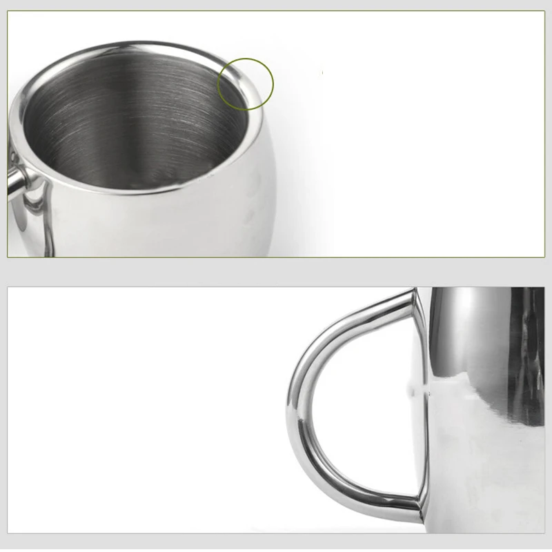 

2 Sizes Stainless Steel Barrel Shape Camping Wall Insulated Beer Mug Tea Cup hOT
