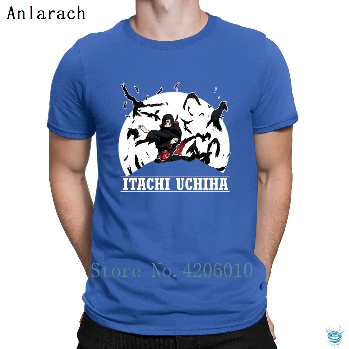 Itachi Fly In The футболки с Луной облегающая весенняя одежда для фитнеса с надписью Мужская футболка с круглым вырезом дышащая с интересным принтом - Цвет: Royalblue