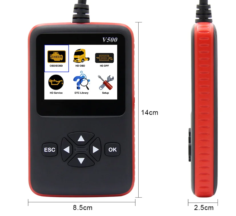 Считыватель кода V500 CR-HD OBD2 24V сверхмощный сканер для грузовиков и автомобилей OBDII OBD II 2 в 1 сканер кода автомобиля