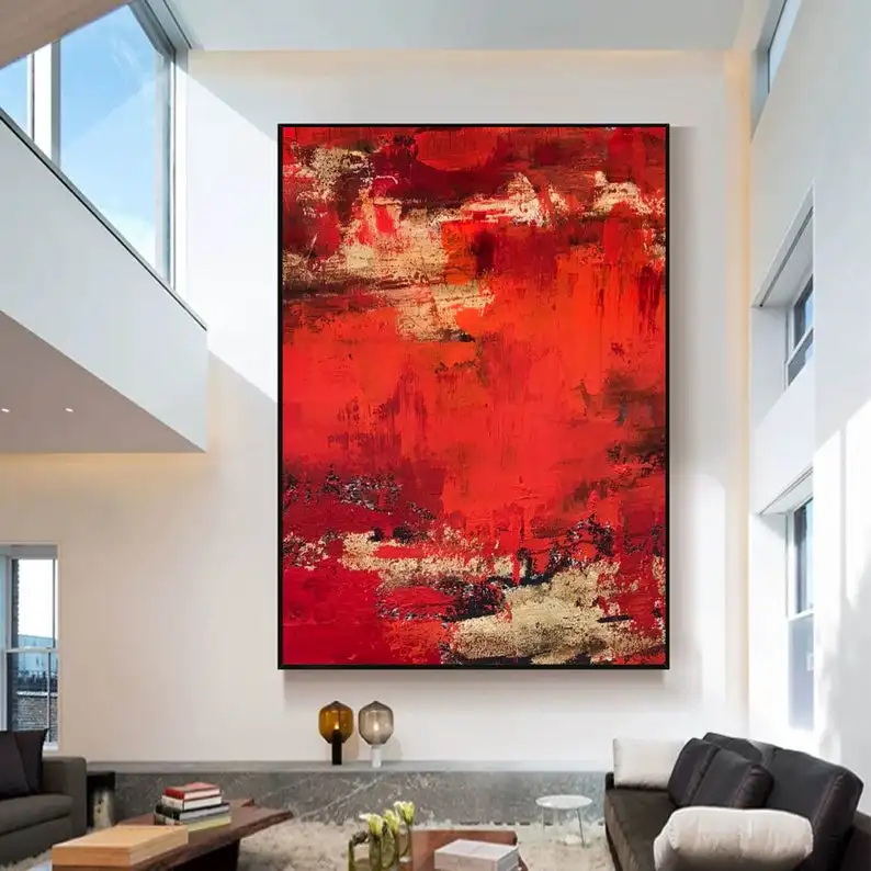 

Red Wall Art Abstract Painting Large Abstract Art Large Original Painting Original Artwork Wall Painting Art Colorful Painting