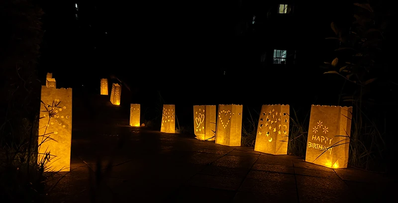 50 шт./лот Солнечный держатель для чайной свечи Luminaria бумажный Свеча-фонарь сумка для рождественской вечеринки наружное свадебное оформление новинка