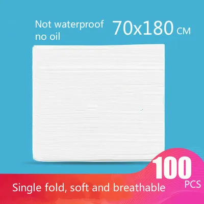 70CM 180CM WHITE Одноразовое Постельное белье Красота салон, отель массаж не Водонепроницаемый и маслонепроницаемый путешествия Воздухопроницаемый нетканый материал детские матрас - Color: 70CM 180CM WHITE