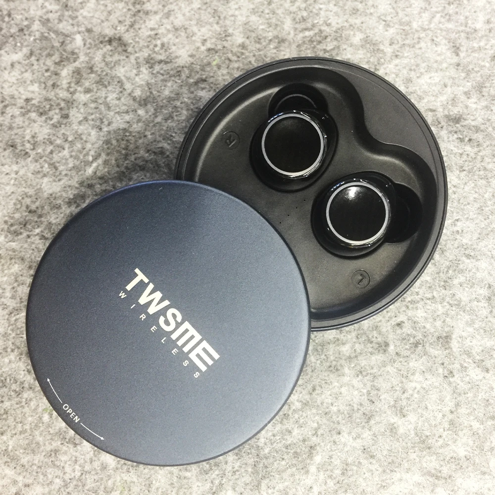 Оригинальные TWSME V6 3D стерео беспроводные наушники Bluetooth 5,0 с шумоподавлением свободные наушники с беспроводной зарядной коробкой - Цвет: Синий