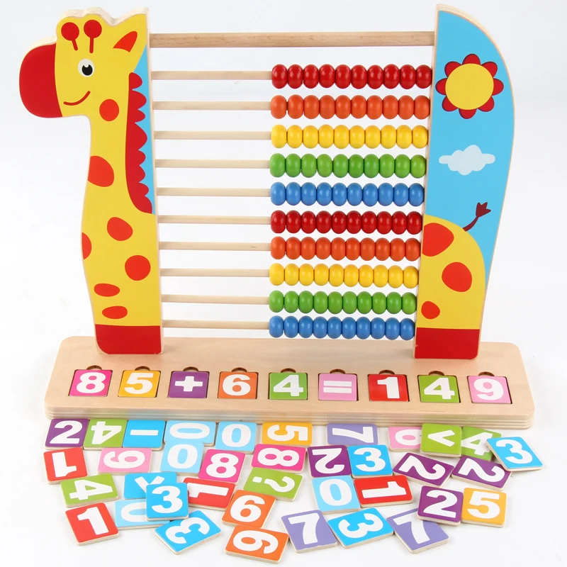 Kids wooden abacus toys small educational calculator handcrafted 