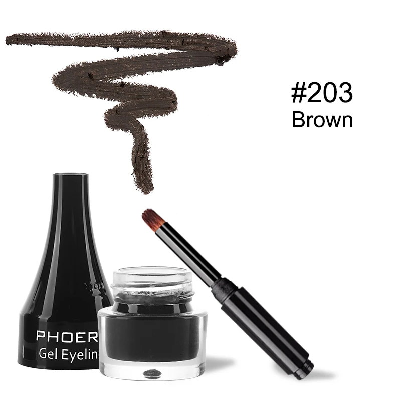 PHOERA Black Eyeliner Waterproof Colorful Gel Eye Liner Pencil Sweat-proof Liquid Makeup Cosmetics 10 Color Make up Tools TSLM1