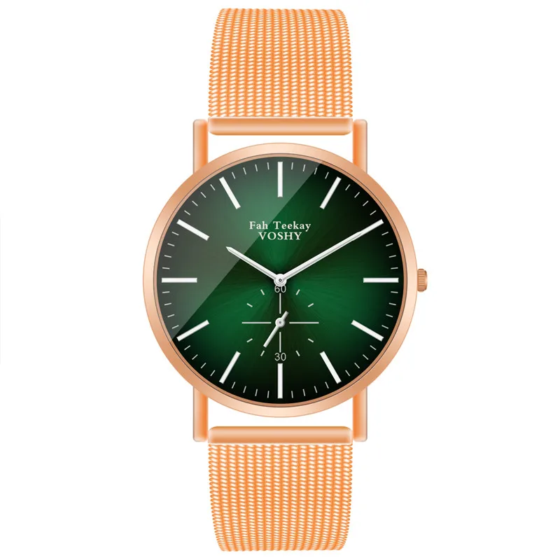 Gold Green WJ-8739, минималистичный стиль, модные кварцевые наручные часы для влюбленных, женские часы, простые парные часы, наручные часы для мужчин, masculino, люкс - Цвет: Gold Green