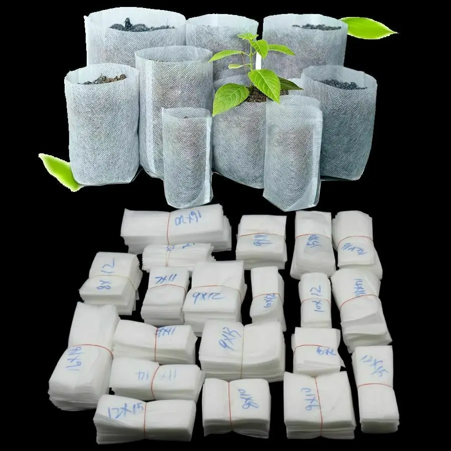 100Pcs Biodegradable Non-woven Nursery Bags Plant Grow Seedling Planting Pots